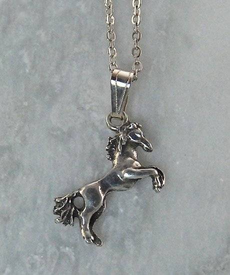 Finishing Touch Rearing Horse Necklace
