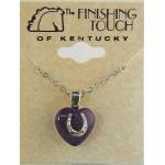 Finishing Touch 12 mm Heart w/ Horseshoe Necklace - Purple