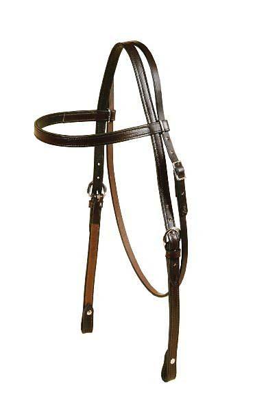 Tory Leather Oversized Brow Band Headstall - Chicago Screw Bit Ends