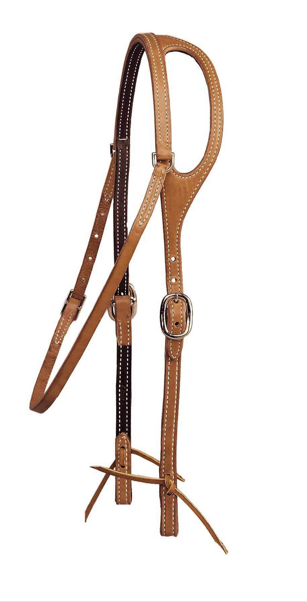 Tory Leather Shaped Ear Headstall - Throat Latch