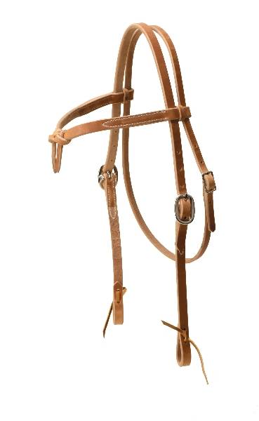 Tory Leather Heavy Weight Knotted Brow Headstall - Tie Ends