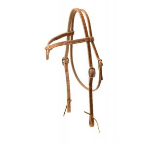 Tory Leather Heavy Weight Knotted Brow Headstall - Tie Ends
