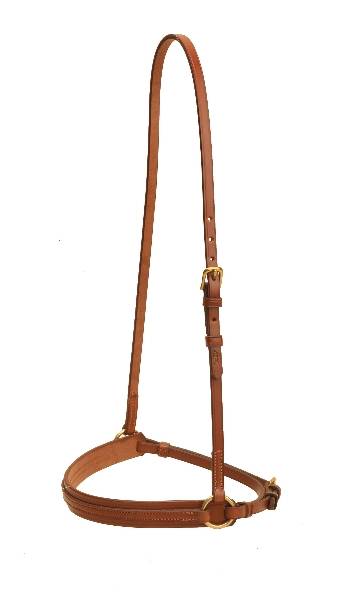 Tory Leather 1" Creased Caveson - Overlay Noseband & Brass Hardware