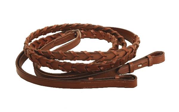 Tory Leather Laced Reins With  Hook & Stud Ends