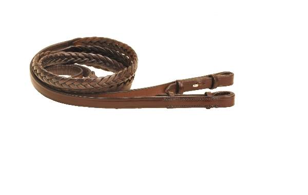 Tory Leather Plaited Reins With  Hook & Stud Ends