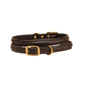 Tory Leather Raised Leather Dog Collar