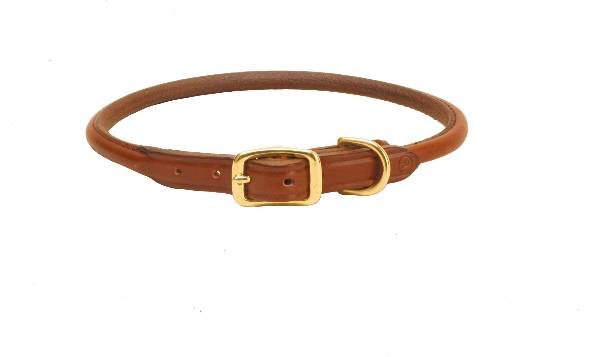 tory rolled leather dog collar