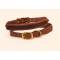 Tory Leather Milled Rolled Back Center Strip Dog Collar