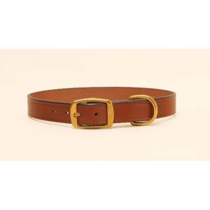 Tory Leather Wide Leather Dog Collar - Oakbark - 24