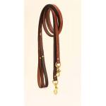 Tory Leather Plain Creased Leather Dog Leash W/ Rolled Hand Hold