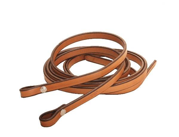 Tory Leather Single Ply Reins - Chicago Screw Bit Ends