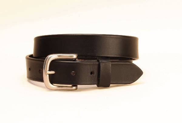 TORY LEATHER 1 1/4-inch Plain Belt with  Square Nickel Buckle