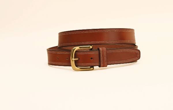 TORY LEATHER 1 1/4-inch Harness Leather Double Stitched Belt