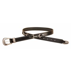 Tory Leather Silver Snaffle Bits Belt & 3-Piece Buckle Set