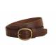 Tory Leather Plain Leather Belt w/Brass Buckle- 1 1/4