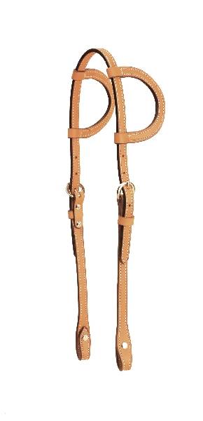 Tory Leather 5/8" Double Ear Headstall - Buckles & Chicago Screws