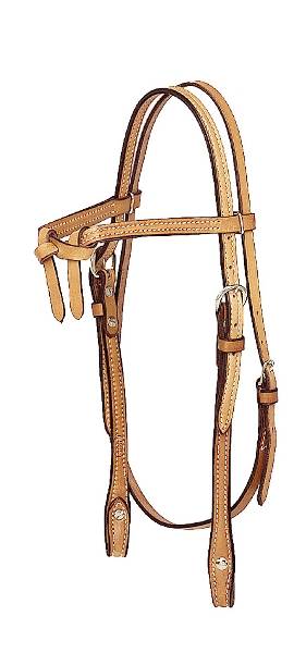Tory Leather 5/8" Brow Knot Headstall - Buckles & Chicago Screws