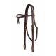 Tory Leather Basket Weave Brow Band Headstall