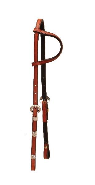 TORY LEATHER One Ear Headstall - 3-Piece Silver Buckle Set