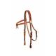 Tory Leather Brow Knot Headstall - 3-Piece Silver Buckle Set