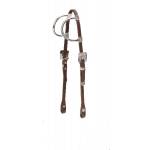 Tory Leather Solid Silver Sliding Double Ear Headstall with Sonora Buckle Set