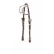 Tory Leather Solid Silver Sliding Double Ear Headstall w/Sonora Buckle Set