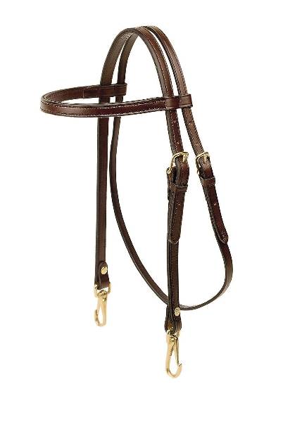 Tory Leather Browband Training Headstall - Snap Ends