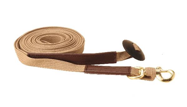 Tory Leather Cotton Web & Leather Lunge Line With Snap