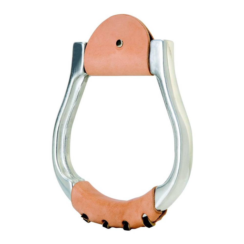 Weaver Visualia Wooden Stirrups - 5.25" Width, 3" Neck, Hickory With Galvanized Metal