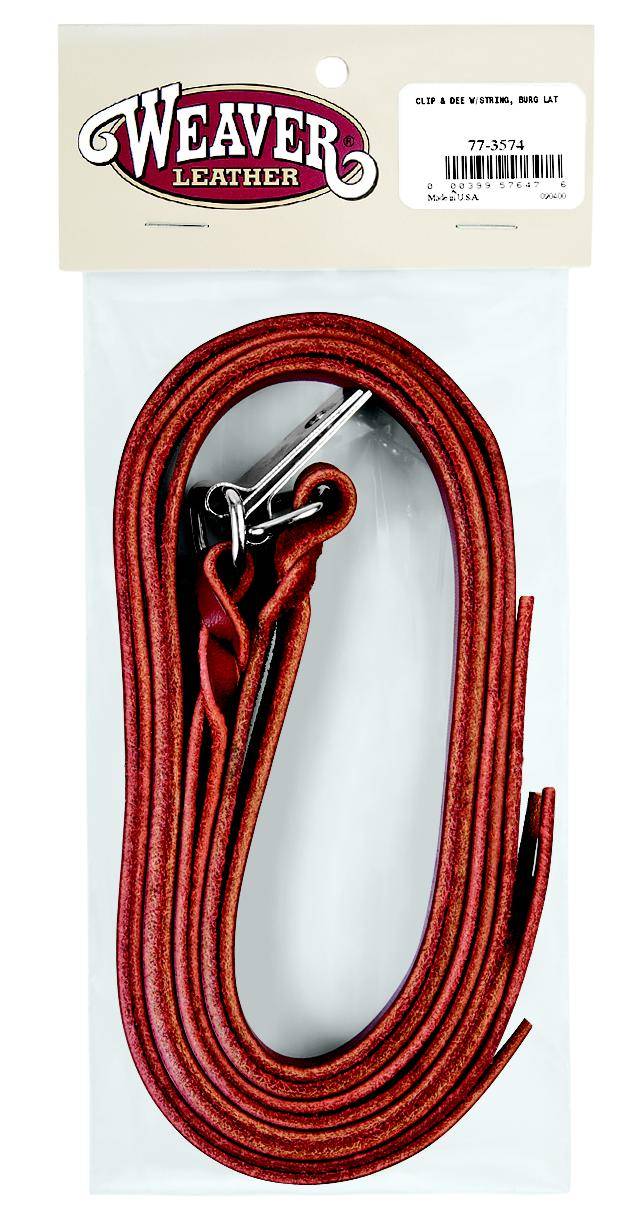 Weaver Leather Saddle Strings With Clip & Dee 1/2 X 24,2 Pack Burgandy