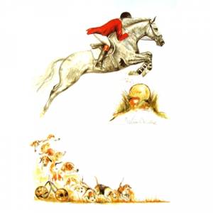 Jan Kunster Horse Prints - Herbstnebel 3 (Fox Hunting)