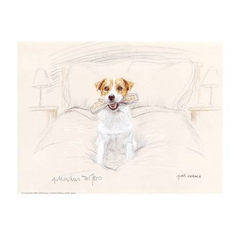 Terrier with Slipper By: Gill Evans