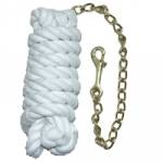White Cotton Lead with Brass Plate Chain