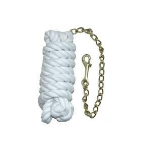 White Cotton Lead with Brass Plate Chain