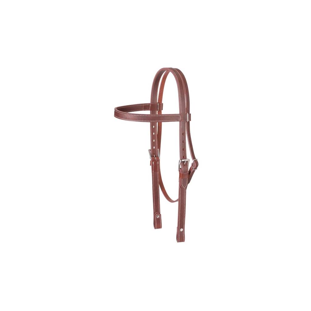 Tough-1 Western Leather Browband Draft Headstall