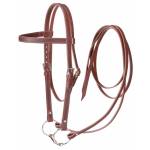 Tough-1 Western Leather Browband Draft Bridle