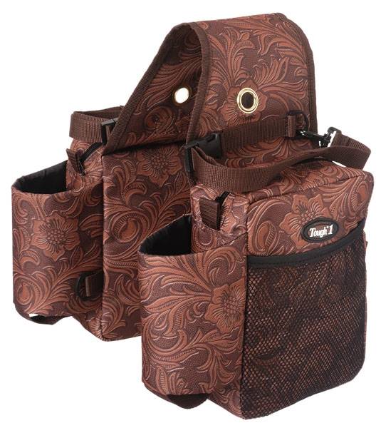 Tooled Leather Print Tough-1 Saddle Bag/Bottle Holder/Gear Carrier 
