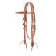 Russet Harness Leather Browband Headstall, Floral