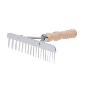 Skip Tooth Comb with  Wood Handle & Stainless Steel Replaceable Blade