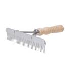 Blunt Tooth Fluffer Comb with  Wood Handle & Stainless Steel Replaceable Blade