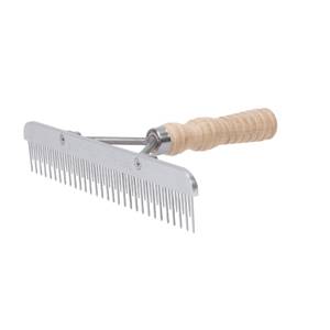 Blunt Tooth Fluffer Comb with  Wood Handle & Stainless Steel Replaceable Blade