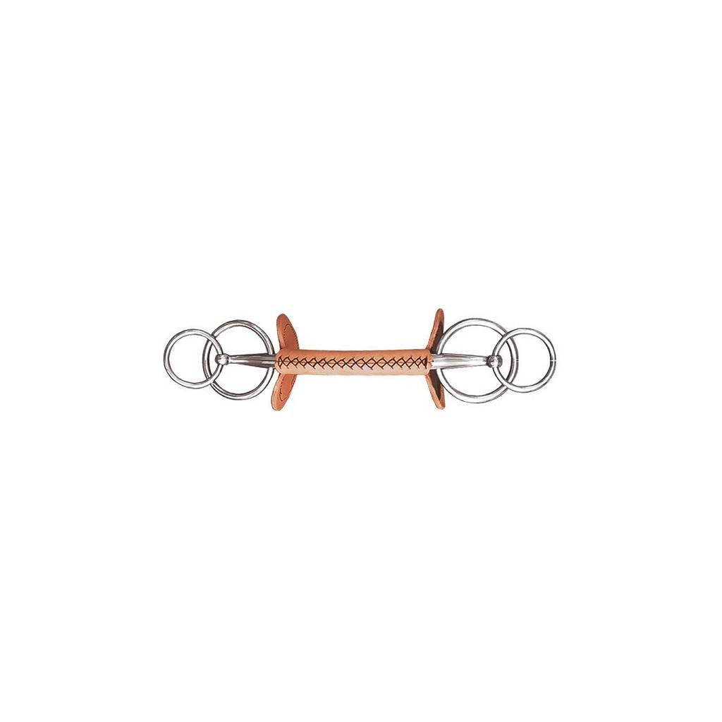 Finntack Leather Covered Mullen Double Ring Driving Bit