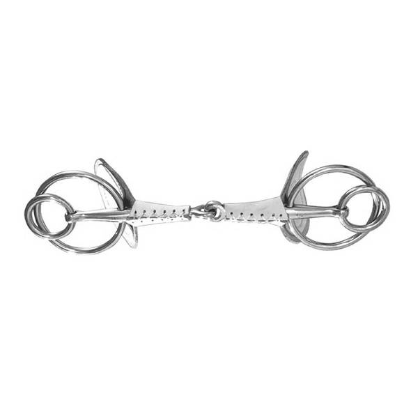 Finntack Leather Covered Snaffle Double Ring Driving Bit