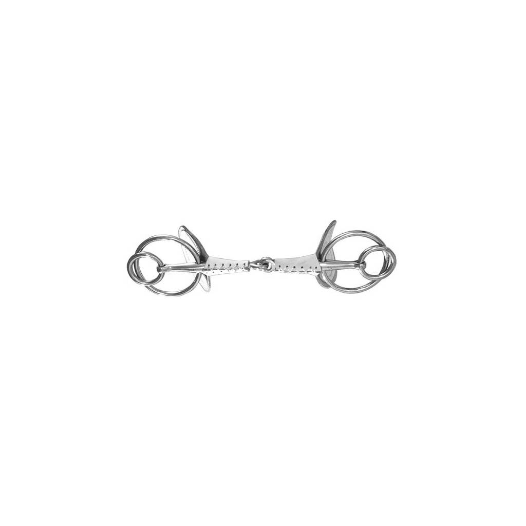 Finntack Leather Covered Snaffle Double Ring Driving Bit