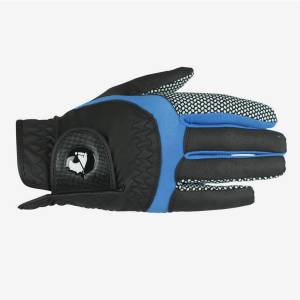 Finntack Norte Synthetic Leather Gloves - Black/Blue - 12