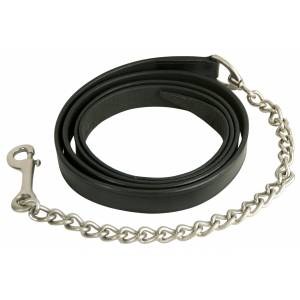 Gatsby Leather Lead with  20 Chain - Black