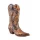Stetson Ladies Handcrafted Python Underlay Fashion Boots