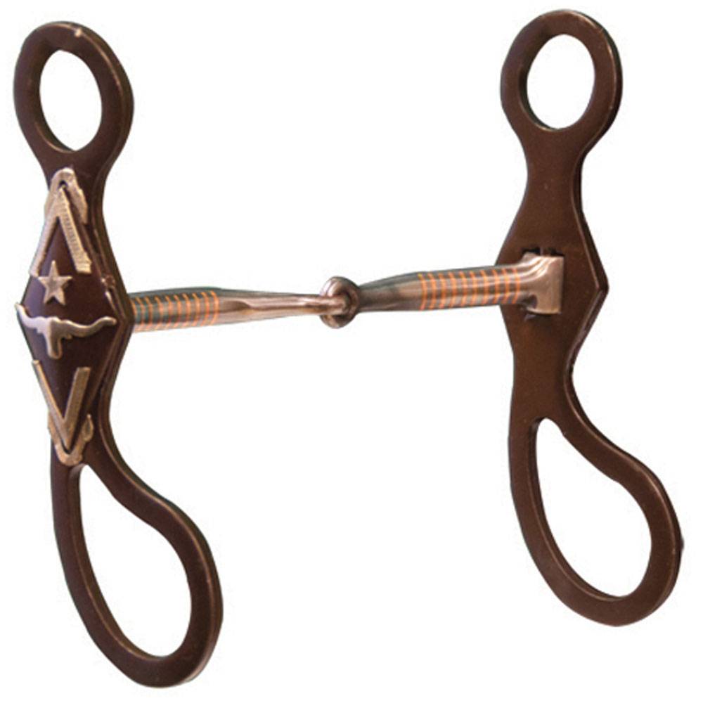 Star And Steer Antique Show Snaffle With Copper Inlay