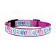 Perri's Ribbon Dog Collar - Raspberry Hearts