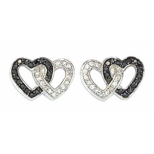 Montana Silversmiths Black Crystal Double Heart Earrings